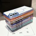 Smalshop For Magsafe Magnetic Acrylic Case For Samsung Galaxy S25 Edge S24 S23 S22 Ultra Plus FE A56 A36 A55 A16 A15 A26 Clear Back Cover.