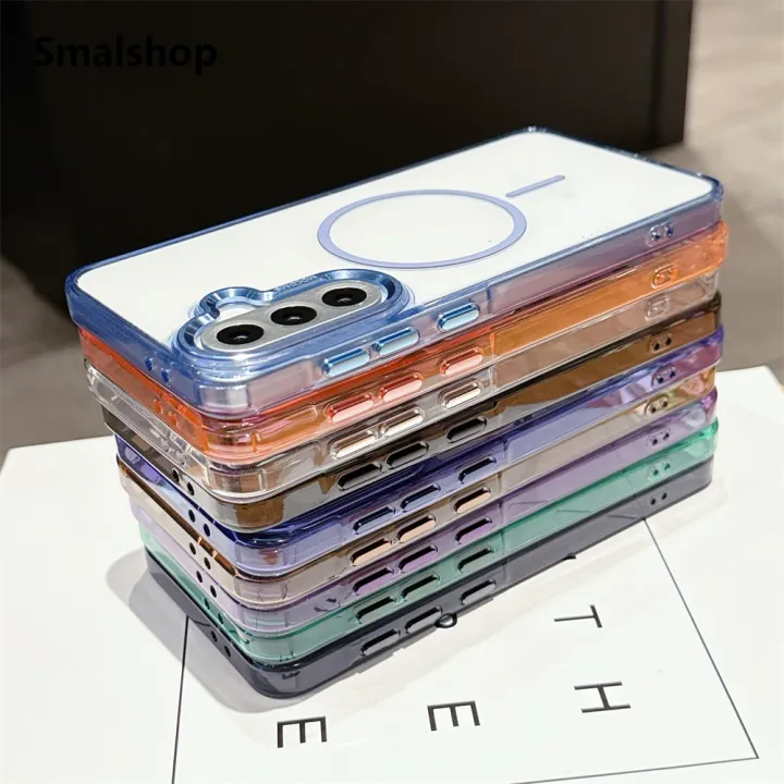Smalshop%20For%20Magsafe%20Magnetic%20Acrylic%20Case%20For%20Samsung%20Galaxy%20S25%20Edge%20S24%20S23%20S22%20Ultra%20Plus%20FE%20A56%20A36%20A55%20A16%20A15%20A26%20Clear%20Back%20Cover%20-%20Image%204