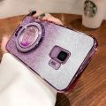 New Phone case Samsung Galaxy S9 S9 Plus Back cover Liquid Glitter Quicksand Hourglass Stand Holder Luxury Shiny Gradient Plating Girls Slim Phone cases Transparent softcase Silicone Pouch Women.
