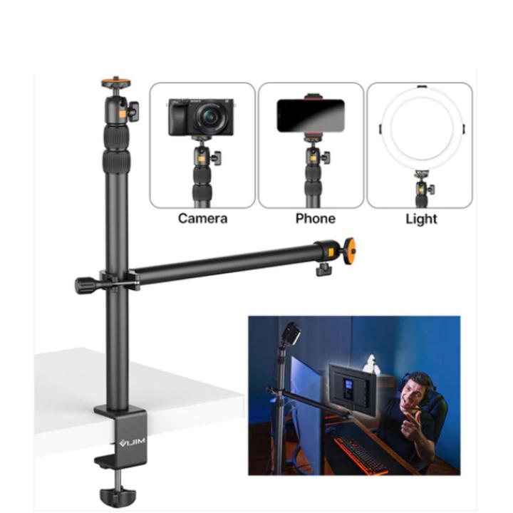 VIJIM LS02 Camera Desk Mount Stand with Auxiliary Holding Arm