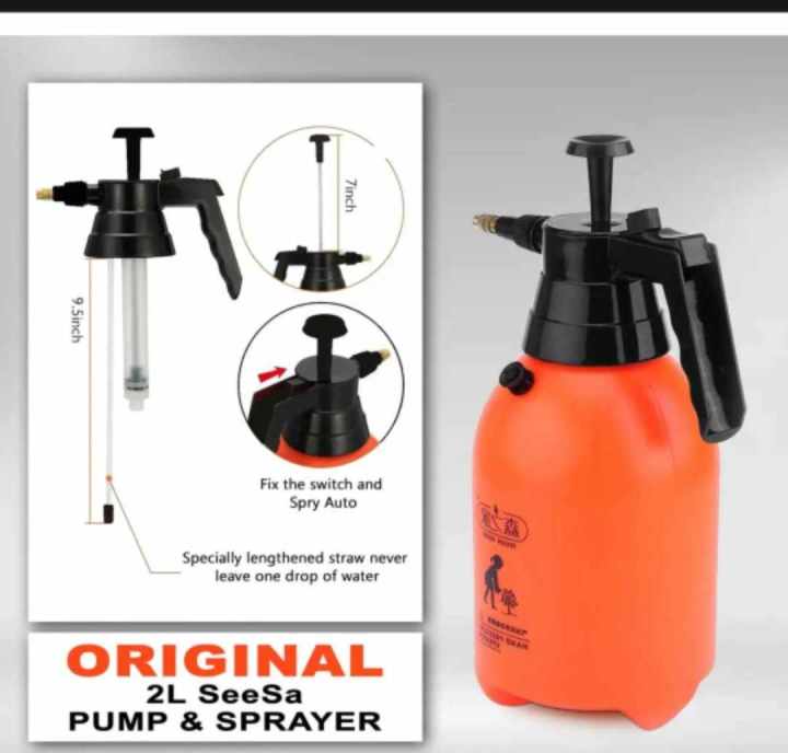Seesa Brand 2L Bottle Water Sprayer, Pump Pressure Handheld Garden Spray Chemical/Water, Washing Car / Motor Bikes