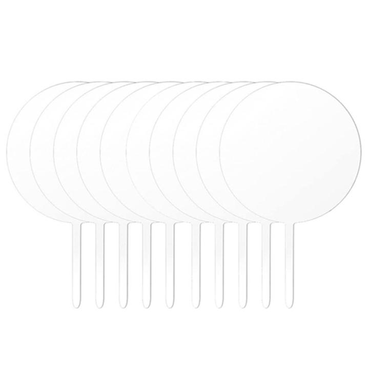 Acrylic Cake Topper Round Cupcake Topper Blank Cake Topper Stick,DIY Acrylic Cake Topper Blank Circle Cake DecoratingKit