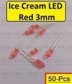 50Pcs Ultra Bright Red Color 3mm Ice Cream LED Light Emitting Diode For Lighting LED Outdoor LED Torch Light Electronic Project DIY. 