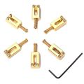 Rectangle Guitar Bridge Saddles for Fender Strat Stratocaster Tele Telecaster Electric Guitar Replacement, aurum(Pack of 6). 