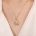 Live source planet necklace for the year of the woman new moon chalcedony myth niche design gold color light luxury clavicle chain.