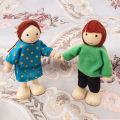 7Pcs/Set Cartoon Family Wooden Movable Jointed Doll Parent-child Toys Kids Gift. 