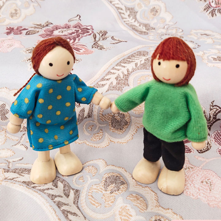 7Pcs/Set%20Cartoon%20Family%20Wooden%20Movable%20Jointed%20Doll%20Parent-child%20Toys%20Kids%20Gift%20-%20Image%203