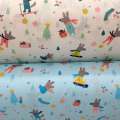 Pure children's cartoon bedding floral clothing fabric, all twill printed cotton fabric. 