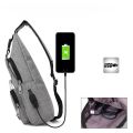 USB Charging Sling Bag For Men Casual Chest Bag Shoulder Crossbody Bag Male Anti Theft Multifunction Bags Man Sports Travel Pack.