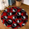 Simulation Billiards 8 Ball Rug Round Soft Chair Pad Anti-slip Bath Floor Mat Kids Bedroom Black Carpet Doormat Area Rugs. 