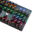 Wired Mechanical Keyboard 26-key Rollover/9 Backlit Modes/Double Shot Keycaps/Multifunctional Combination Keys/Blue Switch Black.