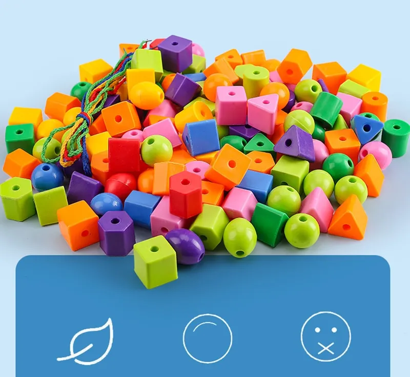 20/40pcs Primary Lacing Beads Educational Montessori Stringing Toy