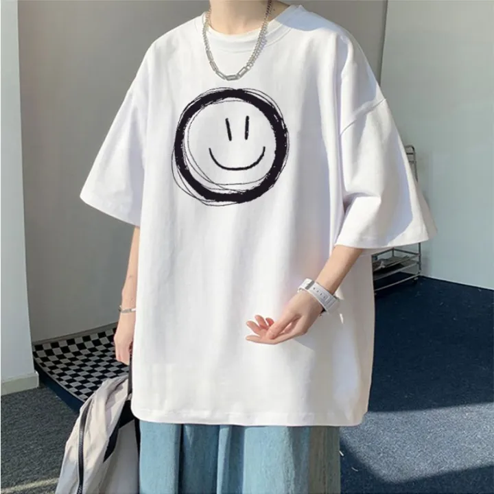 Short%20SleeveTT-shirt%20Men%20plus-Sized%20XL%20Mens%20Summer%20Fashion%20Cropped%20Sleeve%20Hong%20Kong%20Style%20LooseinsCouple%20Clothes%20T-shirt%20-%20Image%202
