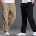 Mens casual Cargo Cotton pants men pocket loose Straight Pants Elastic Work Trousers Fit Joggers Male Super Large Size. 