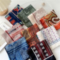 Fashion Cotton Scarf Women Floral Print Neckerchief Small Headscarf Hijab Scarves Female Cute Bandana Head Scarfs Ladies 55x55cm. 