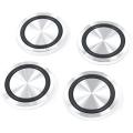 4 pcs 1.25/Glass plate adapter table leg, aluminum, round, 30x8mm, silver(4 pis).