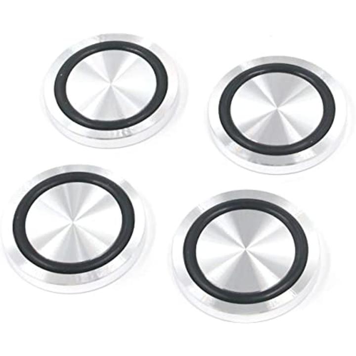 4 pcs 1.25/Glass plate adapter table leg, aluminum, round, 30x8mm, silver(4 pis)