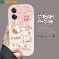 UCUC for OPPO A3X 4G 5G Back Cover Cute Penguin Cream Texture Wavy Edge Soft Silicone Phone Case. 