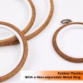 6 Piece Embroidery Hoops 3.93 Inch Round Embroidery Frame with Metal Ring Imitated Wood Embroidery Circle Embroidery Hoop. 