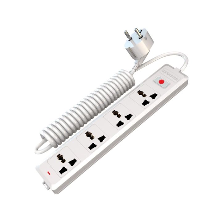 Super Star Smart Extension Socket 2 PIN 4 Socket Multi Plug Four Port ...