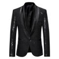 Gold Black Sequin Blazer Men Blue Silver Red Sparkly Glitter DJ Blazer Jacket Wedding Party Dress Suit Stage Clothes for Singers. 