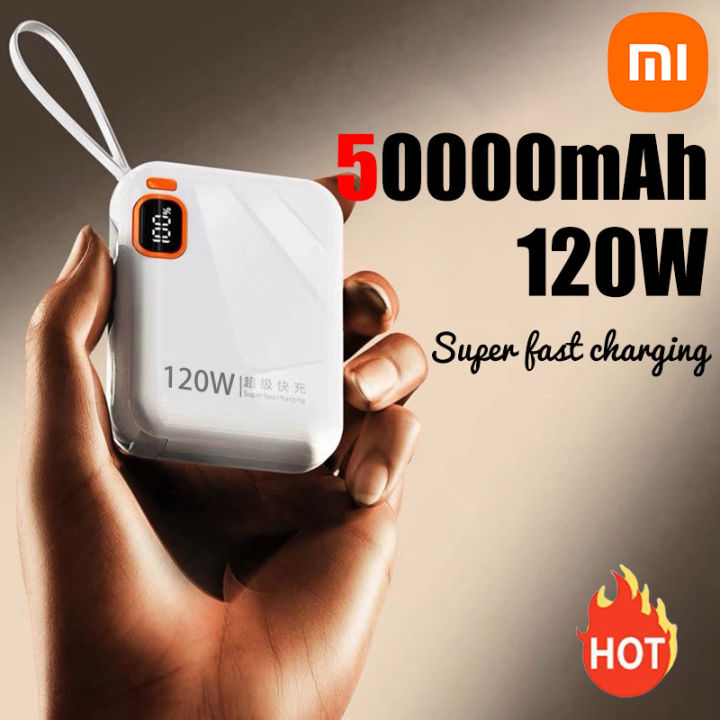 Xiaomi 120W 50000mAh Portable Power Bank High Capacity Cable Two-way Fast Charging Mini Powerbank for iPhone Samsung New