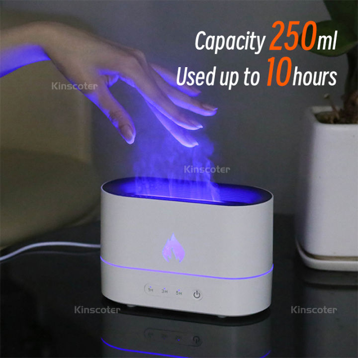 250ml%20Flame%20Humidifier%201/3/5H%20USB%20Smart%20Timing%20LED%20Electric%20Aroma%20Diffuser%20Simulation%20Fire%20Night%20Lamp%20-%20Image%202
