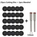 25Pcs 32mm Grinding Wheel with Mandrels for Rotary Tools Resin Cutting Disc Mini Circular Saw Blade Rotary Cut Off Wheel. 