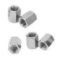 M16 Hex Coupling Nut, 6 Sides Rustproof Portable Coupling Nut Set Silver for Threaded Rods. 