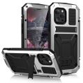 For iPhone 13 Pro Max R-JUST Shockproof Waterproof Dust-proof Metal + Silicone Protective Case with Holder. 