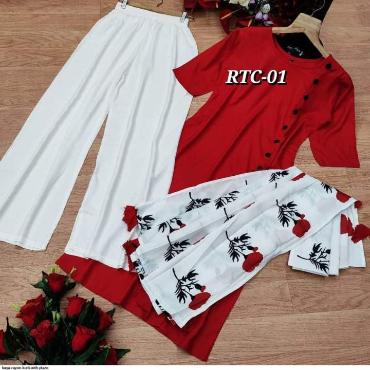 Jesan%20Super%20Shop%20Summer%20Ready%20Three%20Pieces%20Button%20Design%20Linen%20Fashionable%20Stitched%20Kurti%20Shalwar%20For%20Girls%20And%20Women%20-%20Image%205