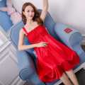 Lace Design Silk Satin Nighty. 