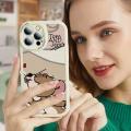 Casing For Iphone 14 13 12 Pro Max Case Soft Couple Back Cover Anime Cat And Mouse Tom Jerry Leather Silicone Shockproof Fashion Cute Anti-Knock Lens Protection Lambskin TPU. 