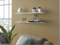 White Shelves Wall Mounted Set of 2 White Storage Shelves Decorative Display Shelf Unit Organizer for Living Room Bedroom Bathroom Kitchen. 