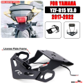Motorcycle Magnetic License Plate Holder Fender Eliminator Tail Tidy for YAMAHA R15 V3 With LED & Fittings-Black (Imported). 