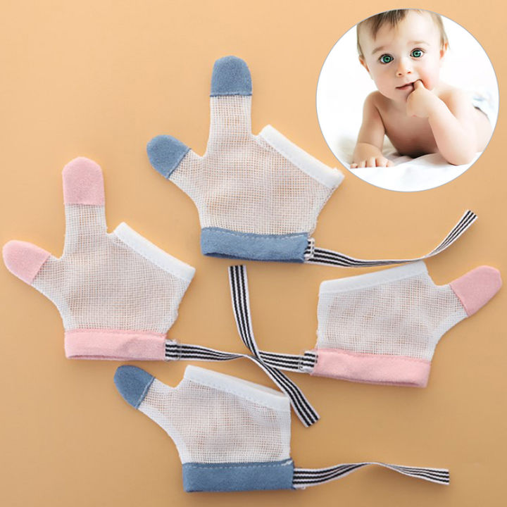 1Pair Baby Prevent Bite Fingers Nails Glove kid Infant Anti Bite Eat Hand Gloves MJD