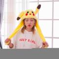 【7Rings Store】（NEW）60cm Pikachu Hat Ears Moving Up Bag Plush Cap Birthday. 