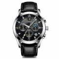 POEDAGAR New Fashion Men Watch Top Brand Luxury Men's Leather Quartz Wristwatch Sports Waterproof Luminous Date Male Clock + Box.