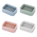 Plastic Double Layer Soap Box with Draining Mesh Grids Soaps Storage Holder for Home Bathroom Counter Sponge Drain. 