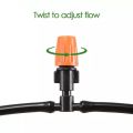 Misting Atomization Nozzle (10-Pcs), Flow Adjustable Plastic Fogger With 4mm Tee (10-Pcs) for Field Crops, Vegetables, Nursery, Garden Irrigation.. 