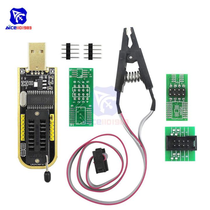 【Alizeker Mall】diymore SOIC8 SOP8 IC Clip for EEPROM 25CXX / 24CXX WCH341A 24 25 Series EEPROM Flash BIOS USB Programmer Module