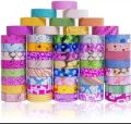 Colorful DIY Crafts Washi Tape Set of 10 Rolls Multi-Purpose Masking Tape Great for Arts Crafts DIY - Multicolour.