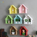 5x House Shaped Floating Wall Mounted Shelves For Decor White. 