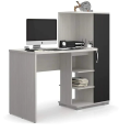 Office Desk Table with Shelves Storage Computer Table Study Desk for Students by BM Furniture( Finish Color Black & White).