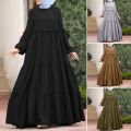 Zanzea Wanita Muslimah Wanita Muslim Abaya Dubai Lengan Panjang Maxi Pakaian Panjang Penuh Sundress Plus.