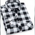 New Smart Looking Trendy Cotton Black & White Check Oxford Long Sleeve Casual Shirt For Men By Smart Eshop(DK).