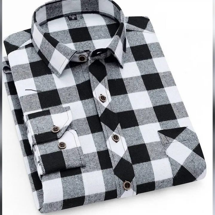 New%20Smart%20Looking%20Trendy%20Cotton%20Black%20&%20White%20Check%20Oxford%20Long%20Sleeve%20Casual%20Shirt%20For%20Men%20By%20Smart%20Eshop(DK)%20-%20Image%202