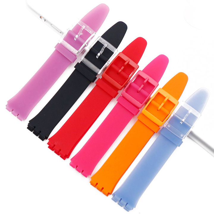 Silicone strap women's watch accessories buckle 16mm for Swatch watch strap SKIN SFK360 SFK361 SFK397 SVUB100 SVOW100 watch band