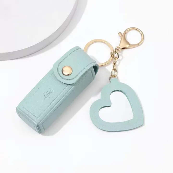 Keychain%20Lipstick%20Bag%20Small%20Leather%20Lipsticks%20Protective%20Cover%20With%20Mirror%20Portable%20Makeup%20Pouch%20for%20Daily%20use%20Women%20Makeup%20-%20Image%209
