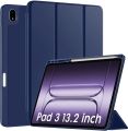 Premium Flip Cover Case for OnePlus Pad 3 13.2 inch Cover, Flip Cover Case for OnePlus Pad 3 Cover with Pencil Holder 13.2 inch [Auto Sleep Wake Support] - Black - Blue. 